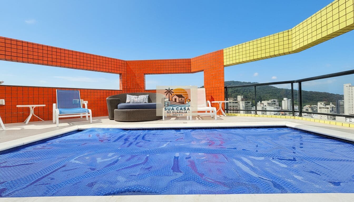 Cobertura Duplex Mobiliada à Venda na Praia da Enseada – Tortuga | Guarujá | 200m² com Vista Mar