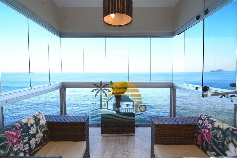 Apartamento venda 3 dormitorios 1 suite 120m² 1 vaga Reformado Vista Mar Pitangueiras - Guarujá